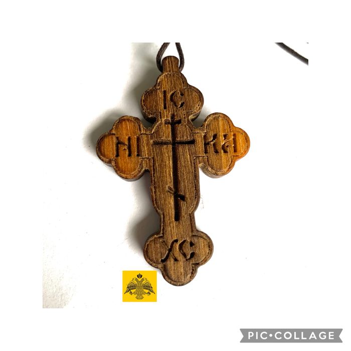 Cruce Lemn Scluptata Manual  - din Muntele Athos Grecia