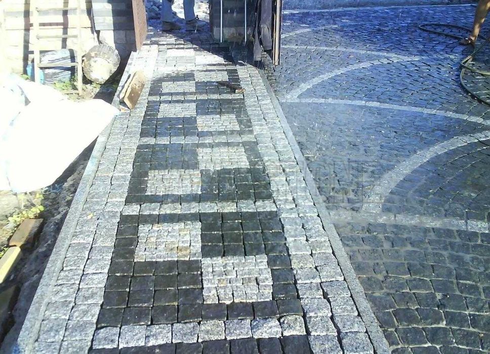 Профессиональная укладка тротуарной плитки, брусчатка.