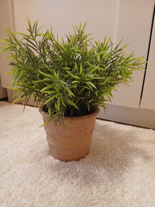 planta artificiala rozmarin in ghiveci de teracota superba