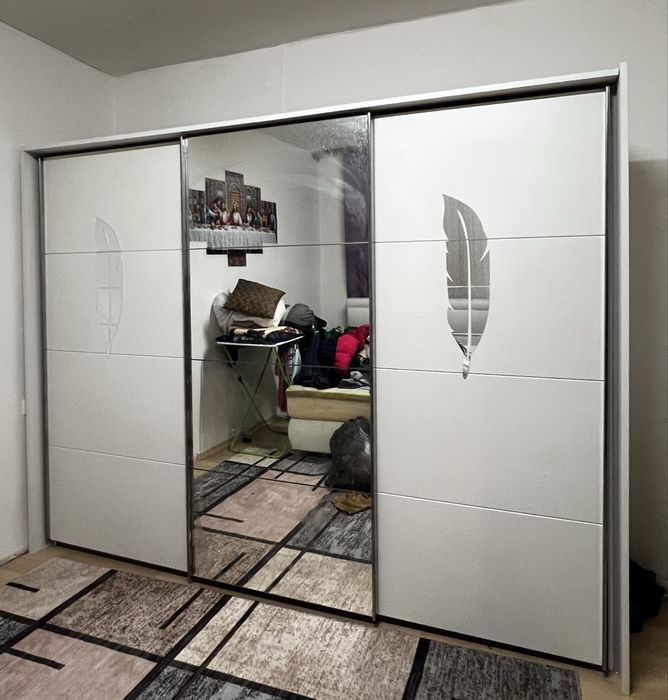 Dressing/Dulap 280/220/60 cm 3 usi culisante alb/oglinda