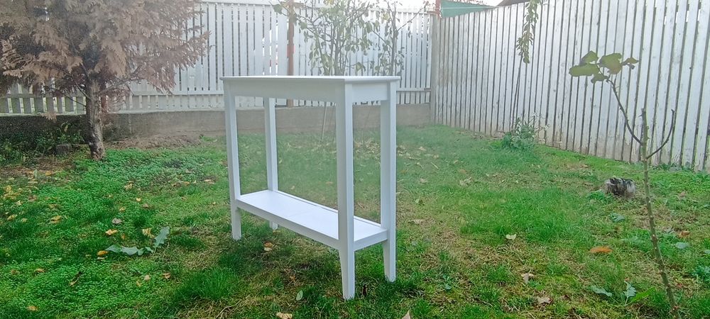 Masă comodă lemn mdf albă nouă