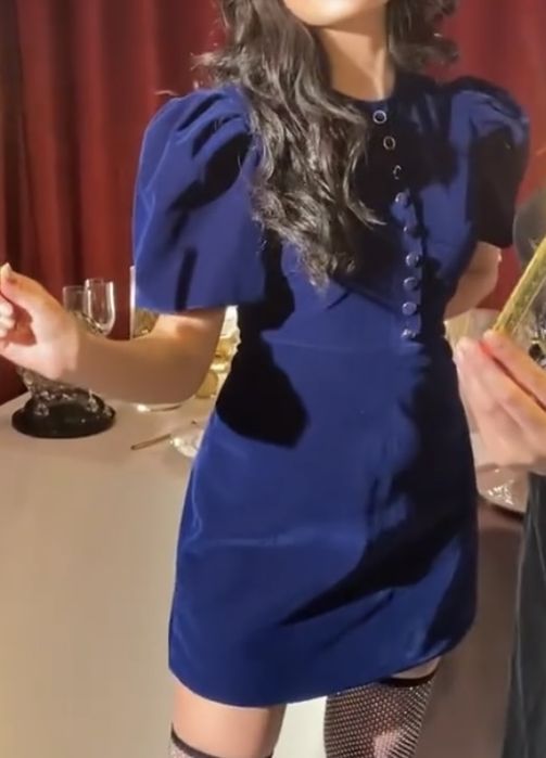 бархатное мини платье размер м