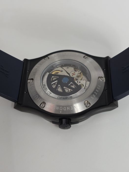 Hublot Classic Fusion Blue Ceramic Black Dial Black Rubber Strap 42mm