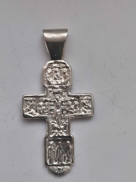 Большой серебряный православный крест