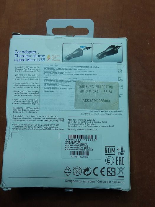 Incarcator Auto Samsung LN915U microUSB 2A Fast Charge - Black