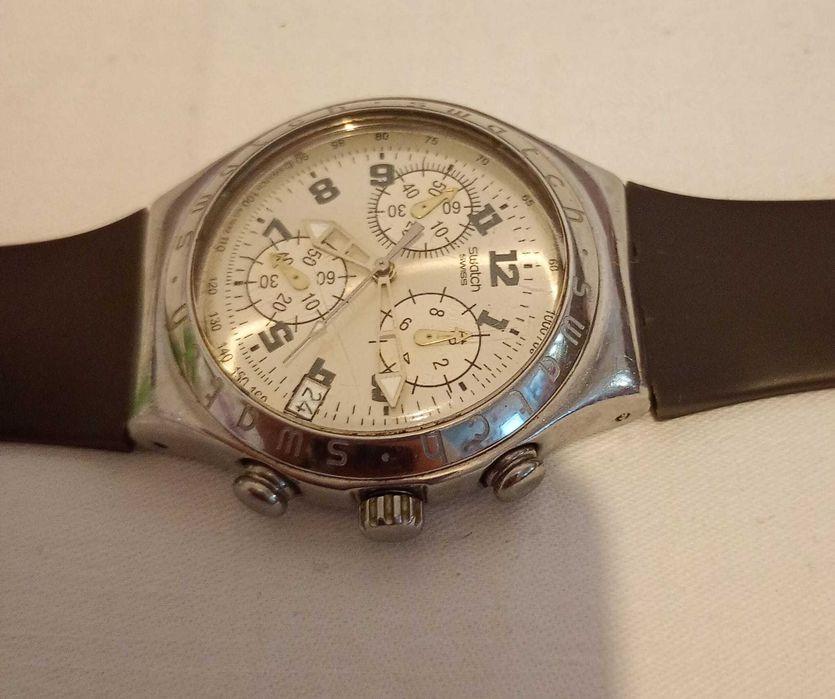 Swatch Irony Chrono Cadmos White (YCS411), Stare 9/10, 2 curele, Swiss Made