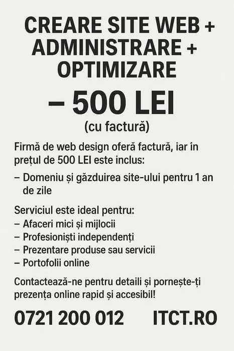 Firma web design - Creare site - Administrare site - Promovare site
