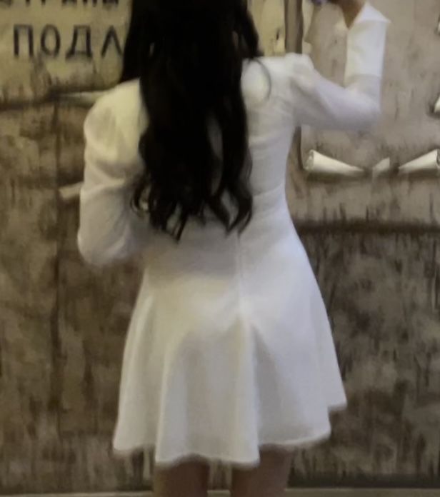 Белое Платье с Длинными рукавами