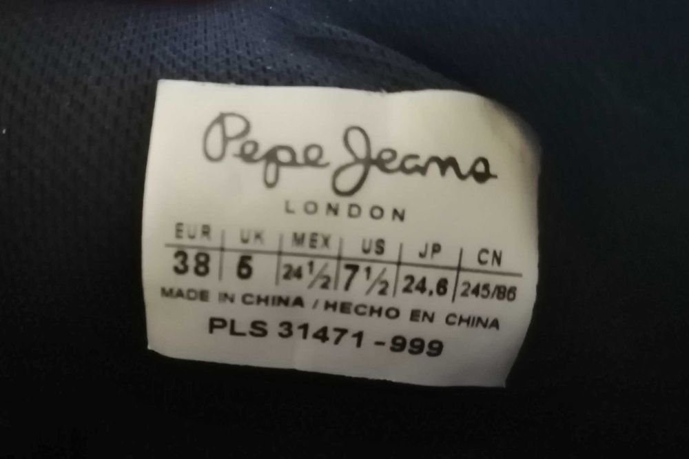 Спортни обувки от кожа и велур на  Pepe Jeans London, Черени.