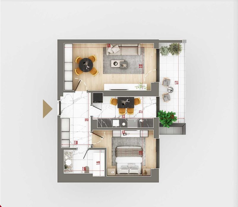 2 camere 65 mp - balcon 10 mp + parcare | Titan – Astorium Life