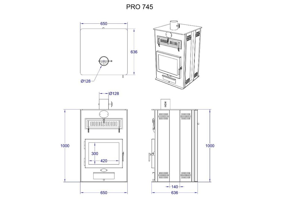 Печь-камин модель "PRO-745","PRO-740U",камин,каминная топка,печь