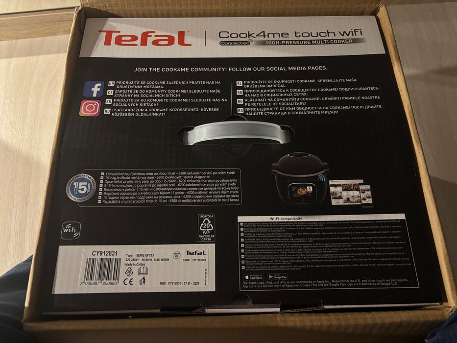 Tefal cook4me touch CY9128, Интелигентен Мултикукър под налягане, Wifi