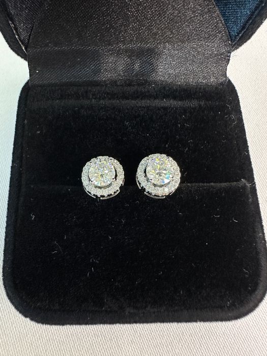 Cercei argint cu Moissanite 0.5ct