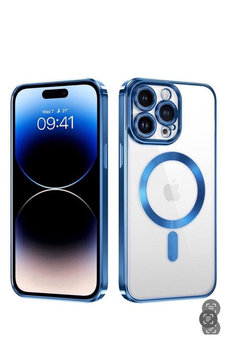 Iphone 11 12 13 14 PRO MAX Husa Silicon Thin 02 Lucioasa Cerc Magnetic