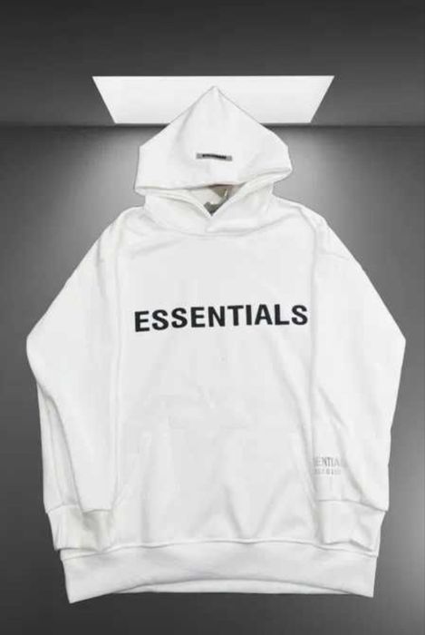 Hanorac alb essentials S