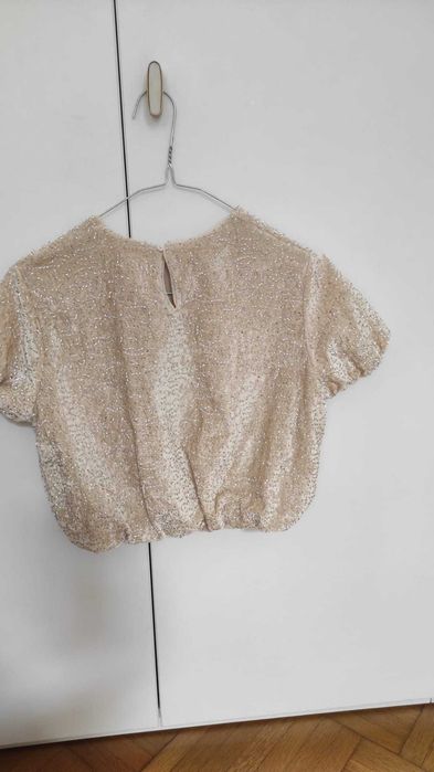 Bluza eleganta cu aplicatii metalice ZARA Kids, fete, masura 130