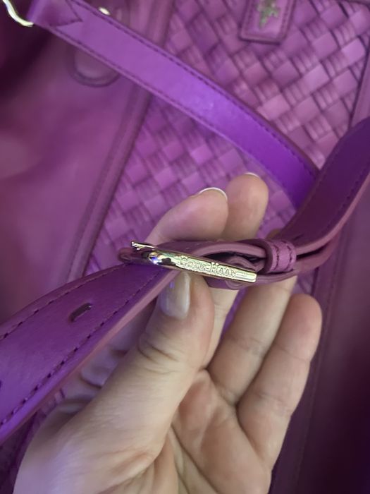 Цикламена/цвят фукция кожена чанта Cole Haan