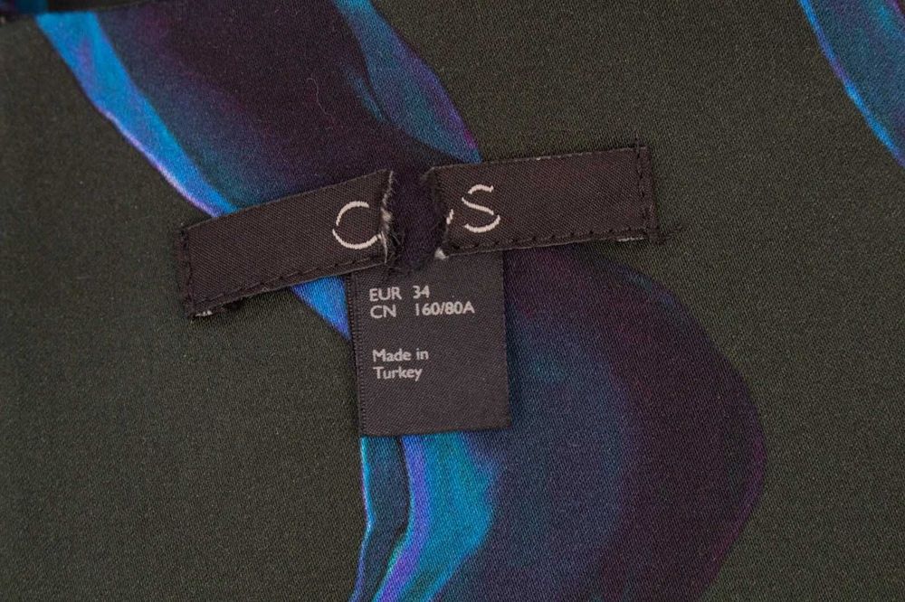 COS оригинална дамска блуза синьо зелена 34 XS