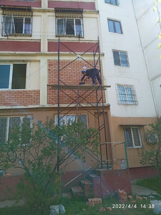 Кладка балкон Кафель Подключ Ламинат Обой  Стяшка  Пенаблок  Казерок