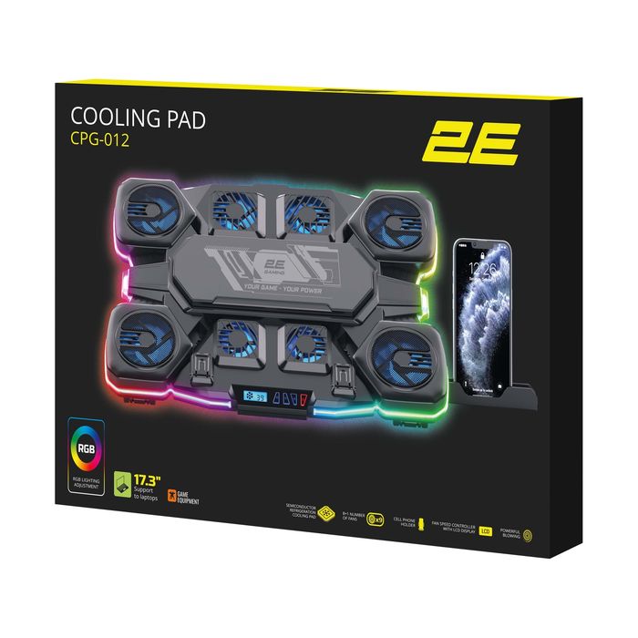 2е gaming cpg012(вентилятор8+охлаждающая панель подставка для Ноутбука