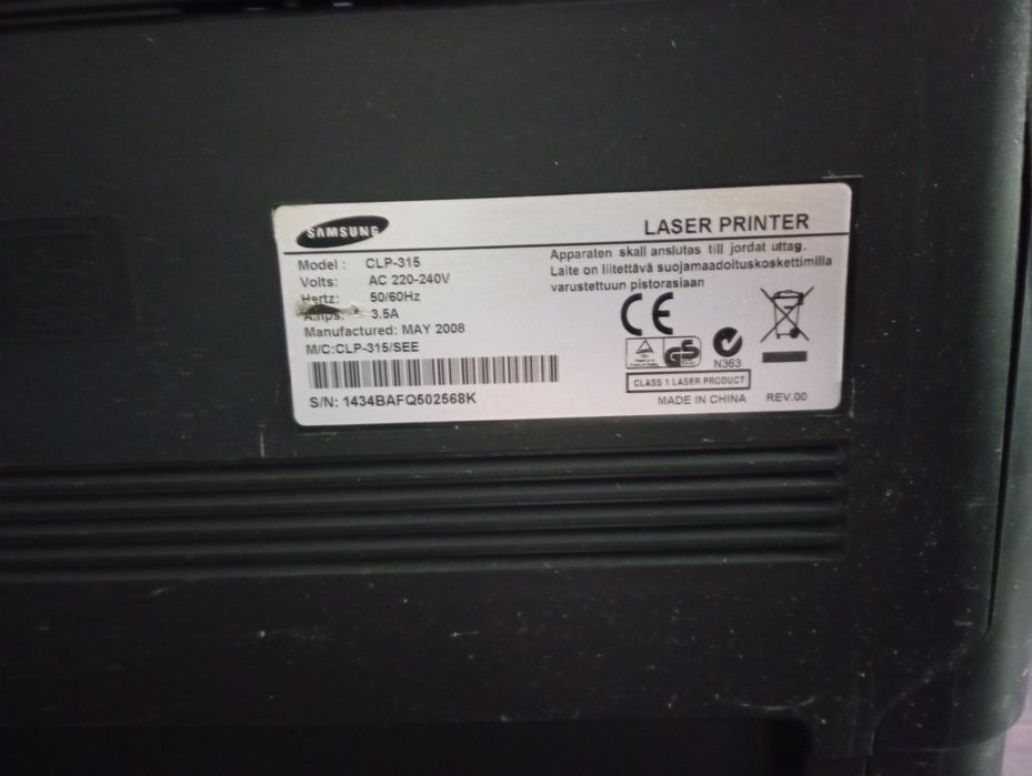 Цветен лазерен принтер SAMSUNG  clp-315