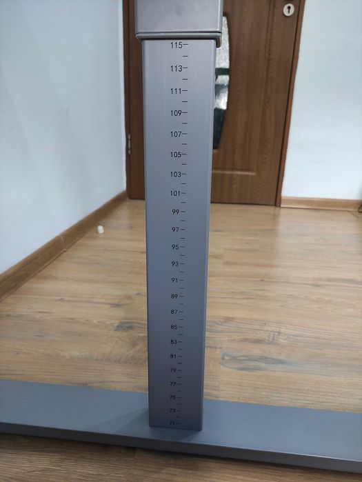Birou reglabil pe înălțime alb, 180x80x2.5cm