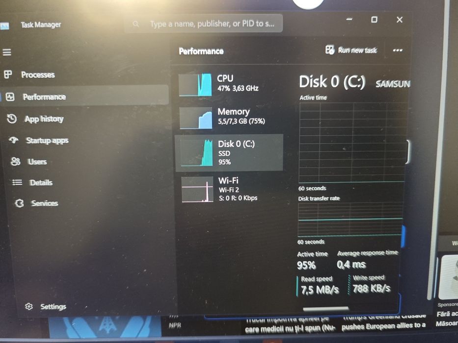 Laptop HP elitebook 855 g7 AMD ryzen 5 pro 4660u RAM 8 GB ssd 256 /3h