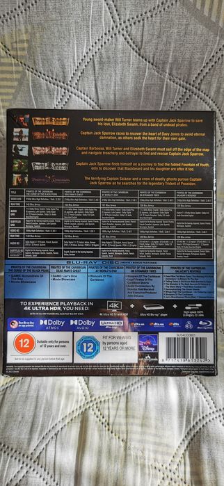 The Pirates Of The Caribbean 4k UHD + Blu-Ray 5 - Movie Collection  - Колекция филми "Карибски пирати" 4К + Blu-Ray
