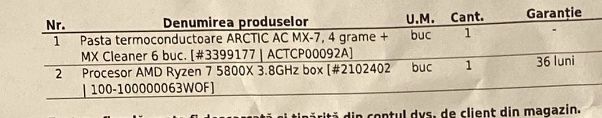 Ryzen 7 5800x BOX + 2 ani garanție