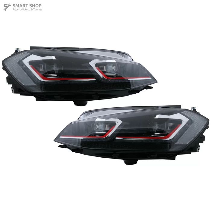 Faruri LED compatibil cu VW Golf 7.5 VII (2017+) GTI Look cu Semnal Dinamic