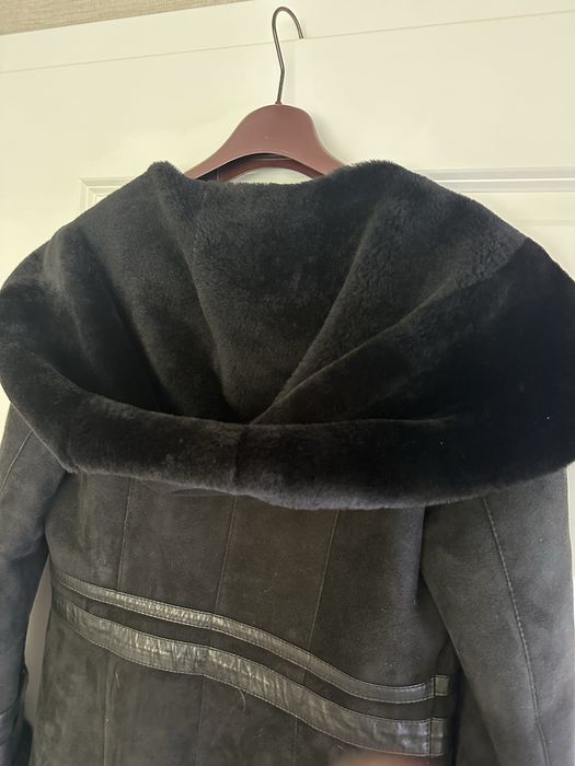 Дамско палто от естествен велур и  кожа