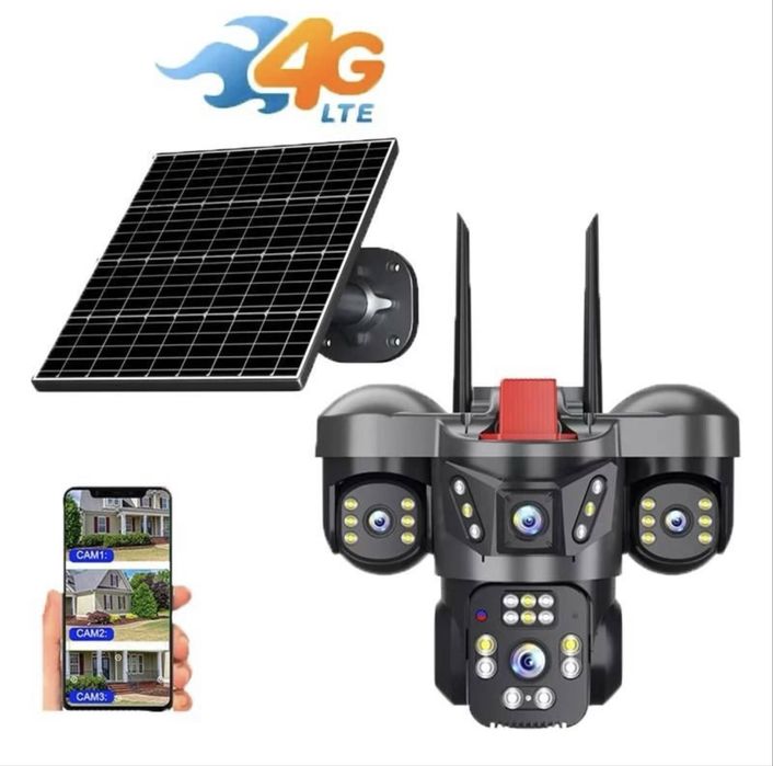 Quyosh panelli sim kartali kamera 4g Камера видеонаблюдения Солнечная