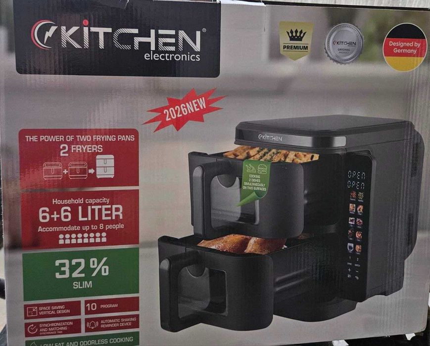 Yangi ikki qavatli Kitchen aerogirli (12L) — ayragril, aerogril