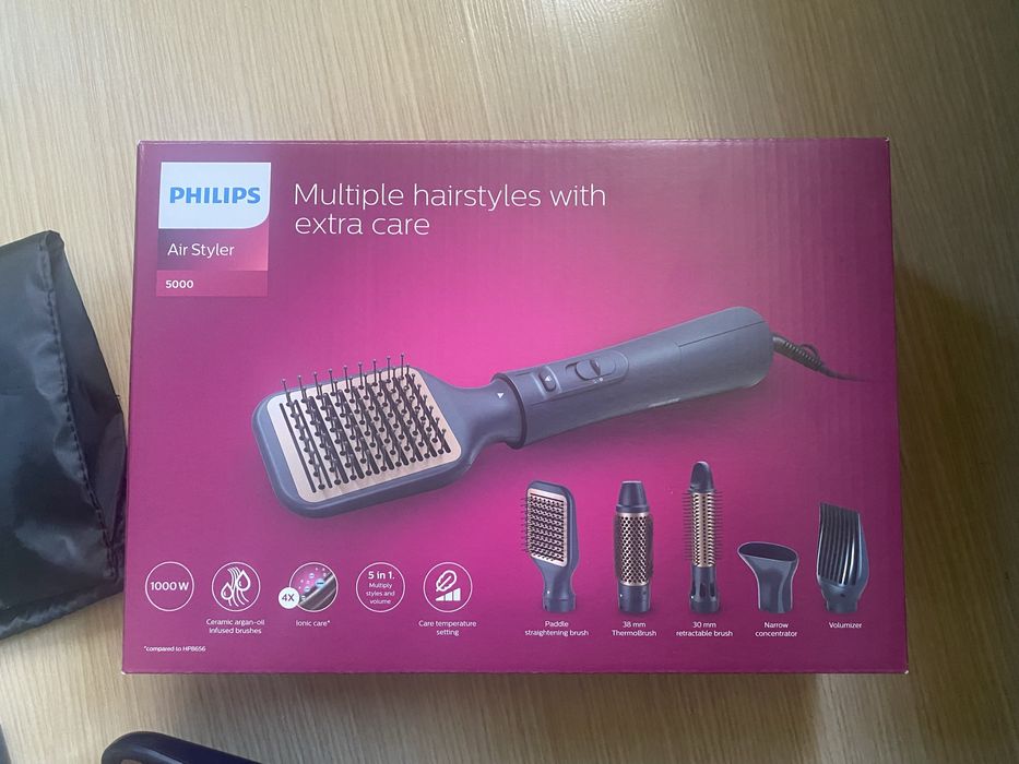 НОВА Четка с горещ въздух Philips Air Styler 5000 - сешоар, маша