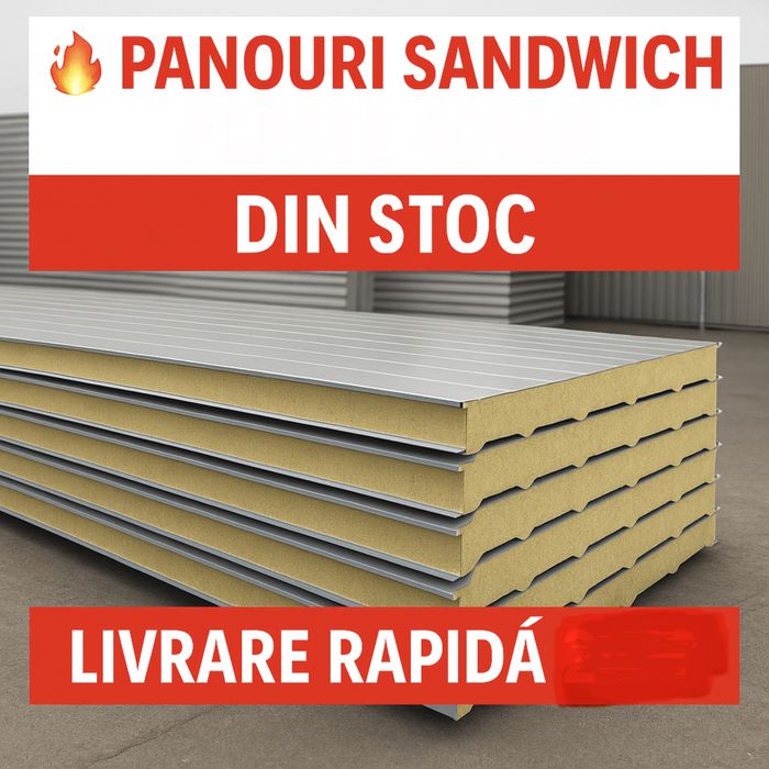 STOC !!! Panouri Sandwich Perete 40 mm Livrare Rapida (termoizolante)