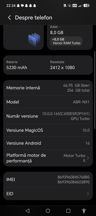 HONOR 400 Lite 5G (256GB, 8GB RAM), Velvet Black – Puțin fisurat la colț