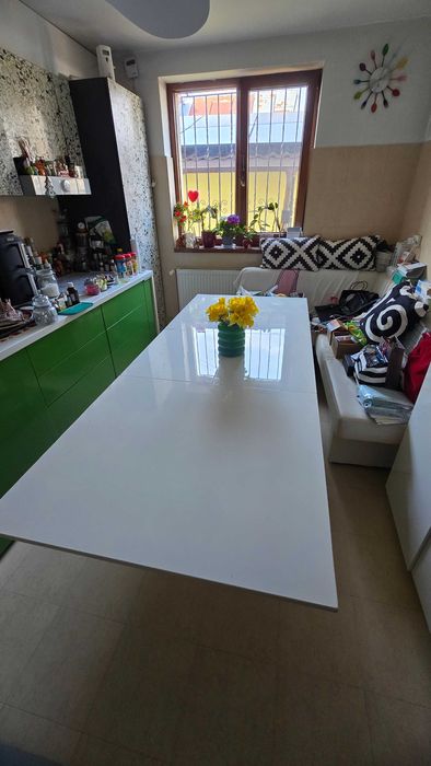 Masa alba living extensibila 160/220×90×76
