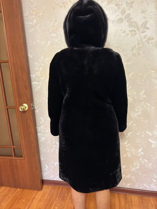 Шуба мутон с норкой