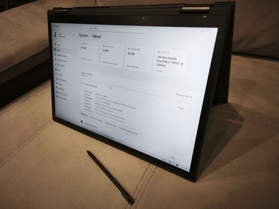 Lenovo Yoga X13 Gen 2, Core i7, Touchscreen, 16GB Ram, 256SSD