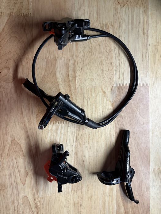 set frane mtb 4 pistoane shimano mt520