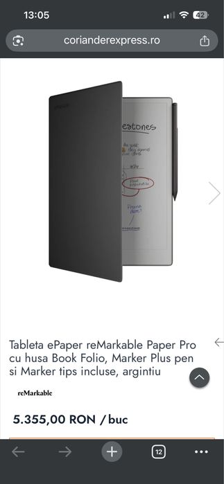 Remarkable Paper Pro  cu husa si pen