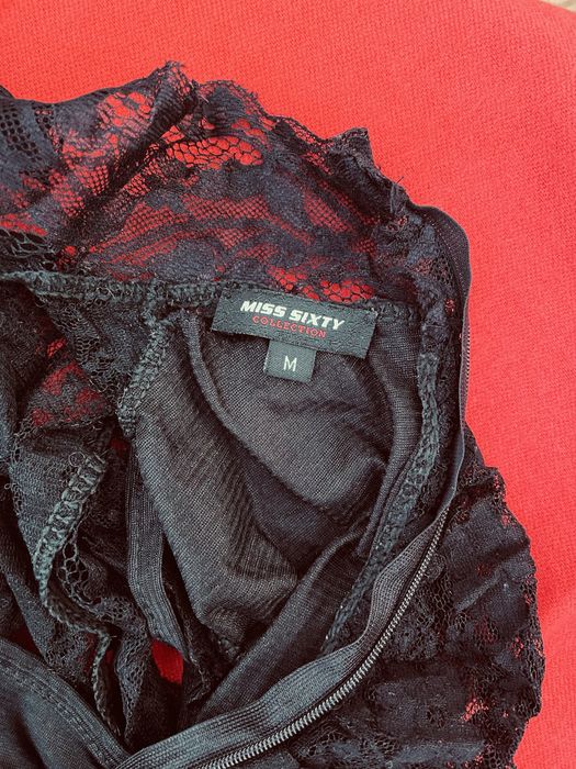 PARTY Къса черна дантелена рокля MISS Sixty