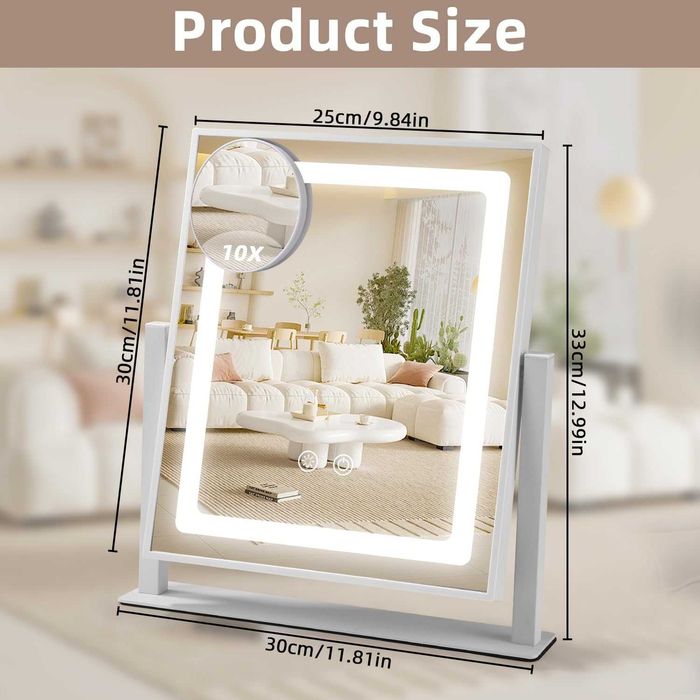 Огледало за козметика и грим с осветление