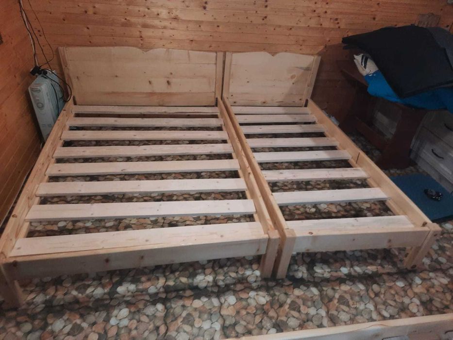 Pat din lemn masiv_dimensiuni diferite