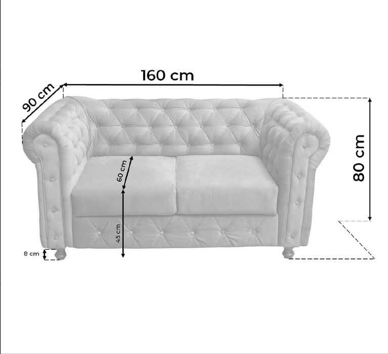 Двуместен диван Chesterfield
