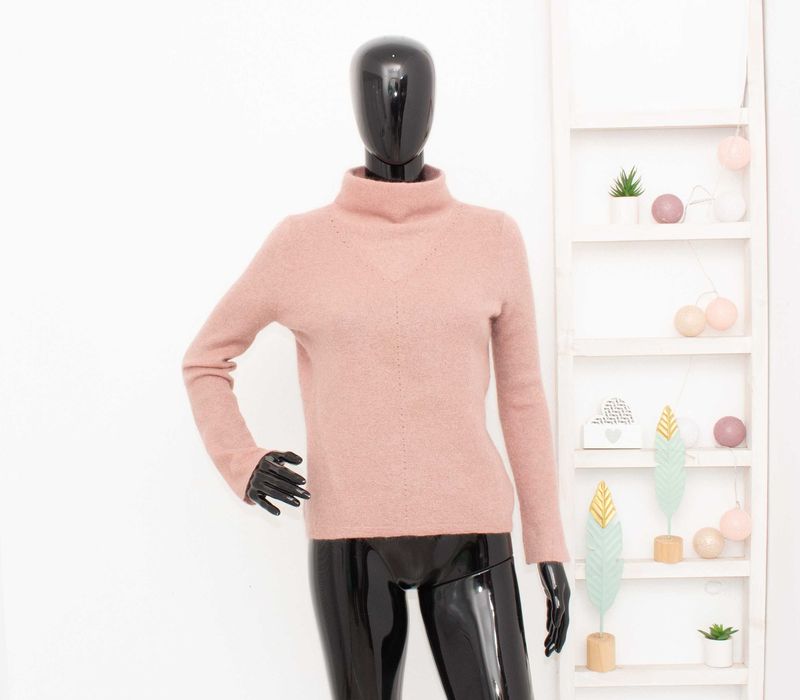 Filippa K дамски пуловер фино плетен мохер и вълна цвят пудра S