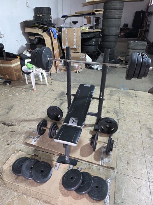 Pachet bancă reglabilă +haltera+gantere