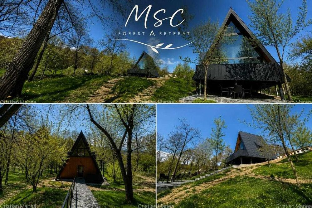 Complex A-Frame – 2 cabane construite + 3 în proiect (AC) - suprafata 2157 mp