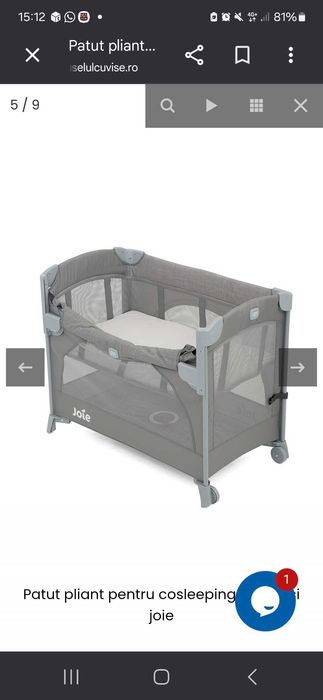 Carucior Joie Crome, scoica Cybex platinum, patut Joie, sistem Boba Bliss