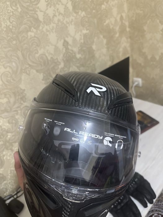 Мото шлем с перчаткой